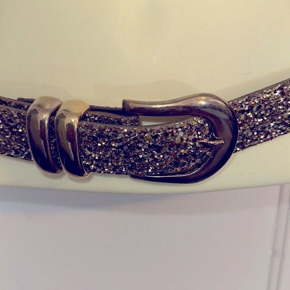 Vintage 80s/90s A. Brod gold glitter belt- medium‎ main image 4